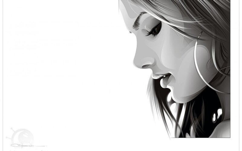 woman in profile illustration