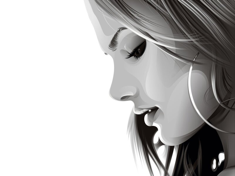 woman in profile illustration