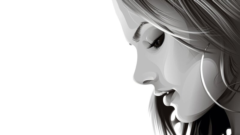 woman in profile illustration