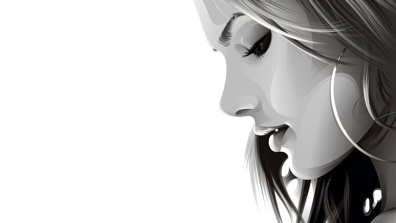 woman in profile illustration