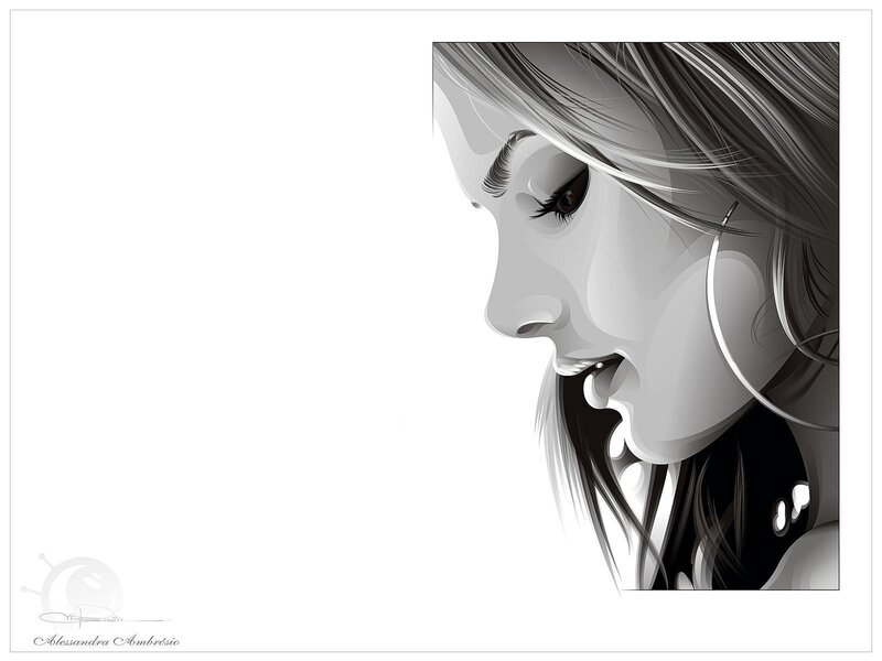 woman in profile illustration