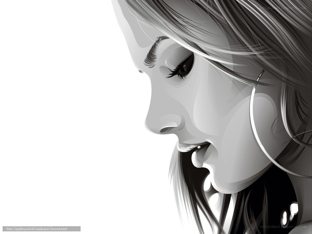woman in profile illustration