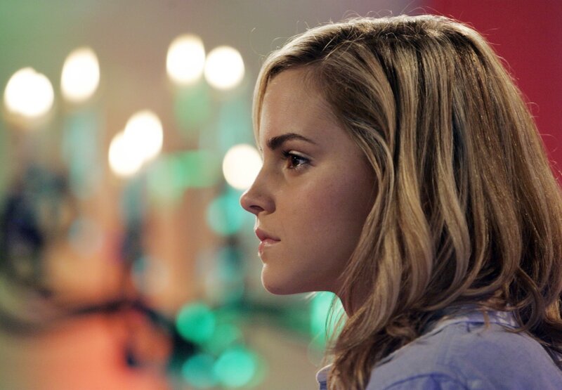 woman in profile looking away