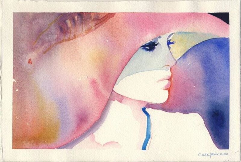 Woman in Profile — Pink, Dreamy