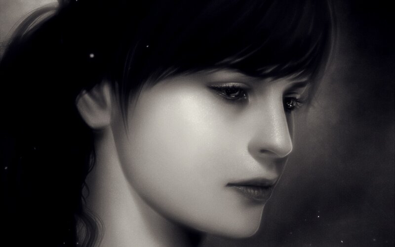 woman in profile portrait
