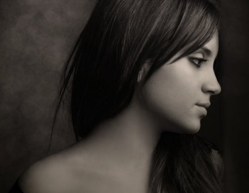 woman in profile portrait