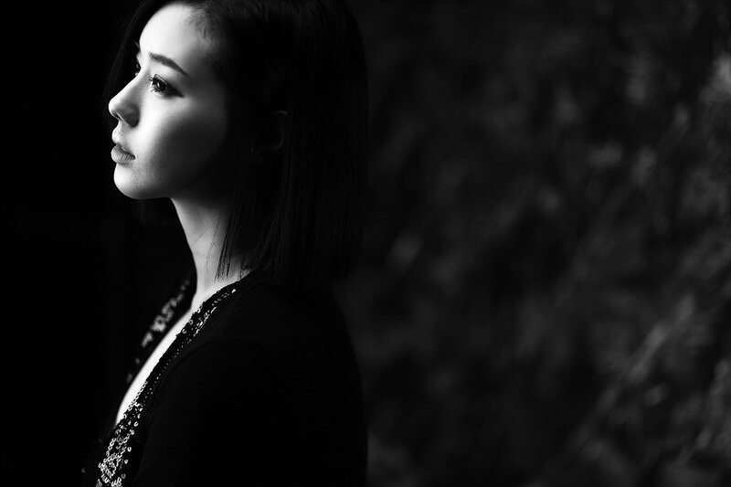 woman in profile portrait