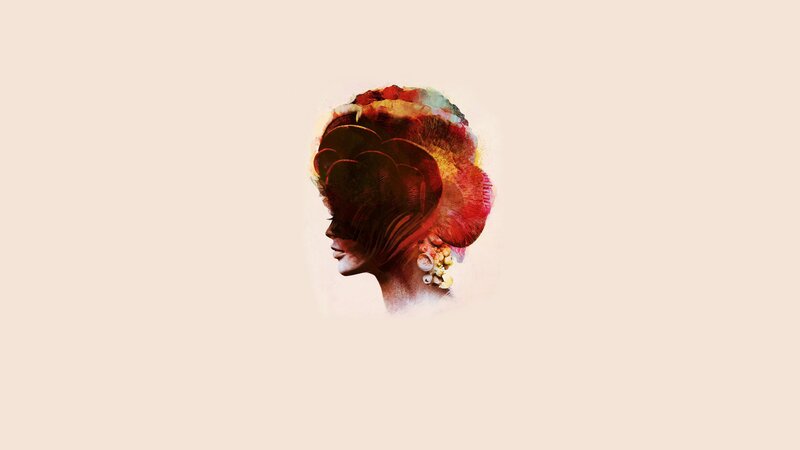 Woman in Profile — Red, Serene