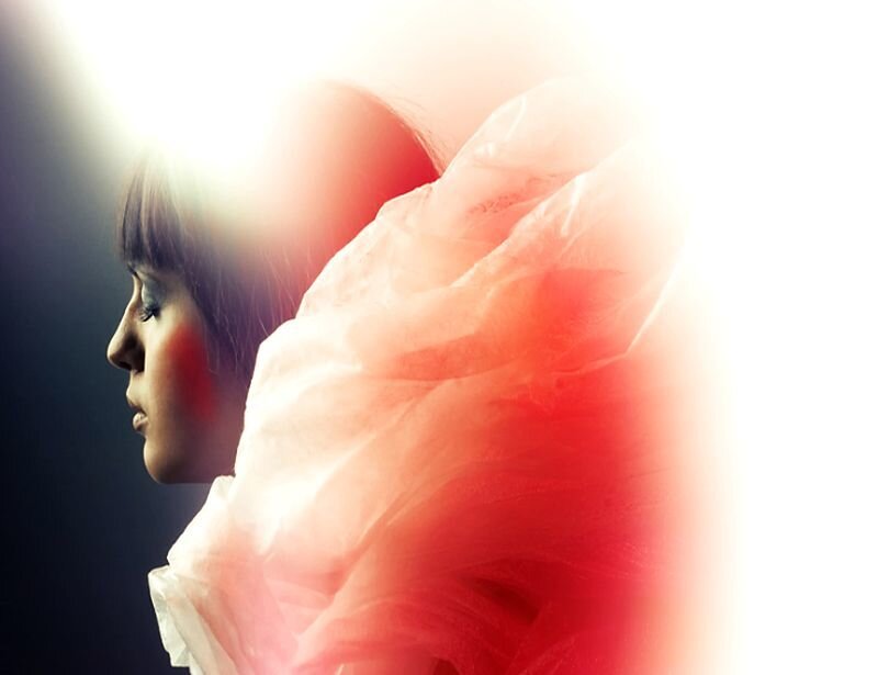 Woman in Profile — Red