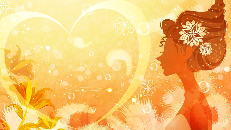Woman in Profile Silhouette — Yellow
