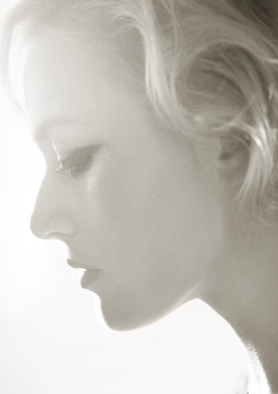Woman in Profile — White, Serene, Photograph, Hair, Face