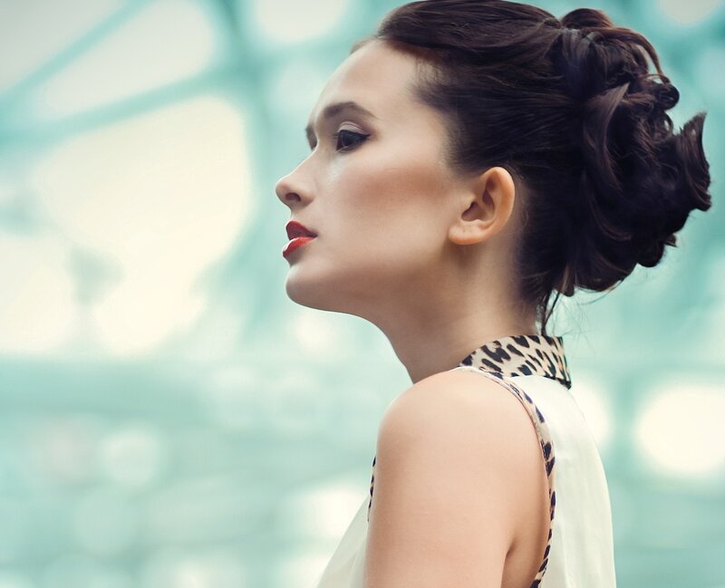 Woman in Profile — White, Serene