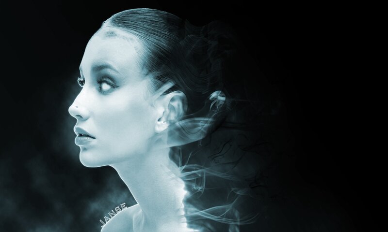 Woman in Profile with Smoke