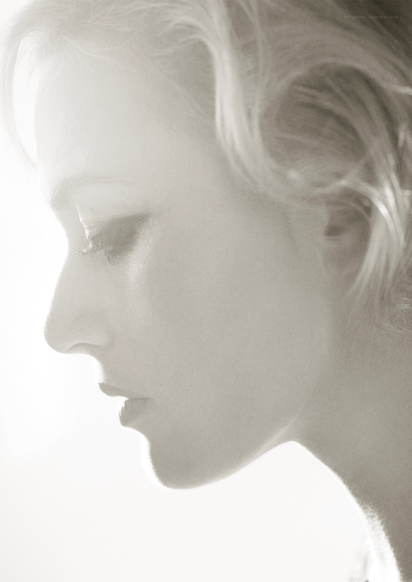 woman in profile with soft light