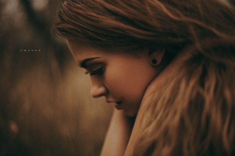 woman in profile with soft lighting