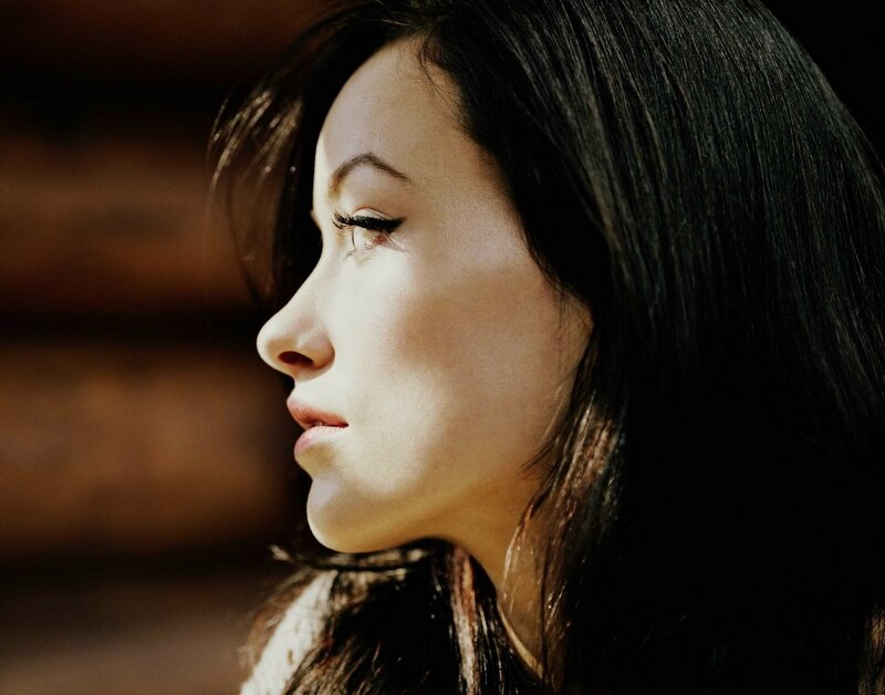 woman in profile with sunlight