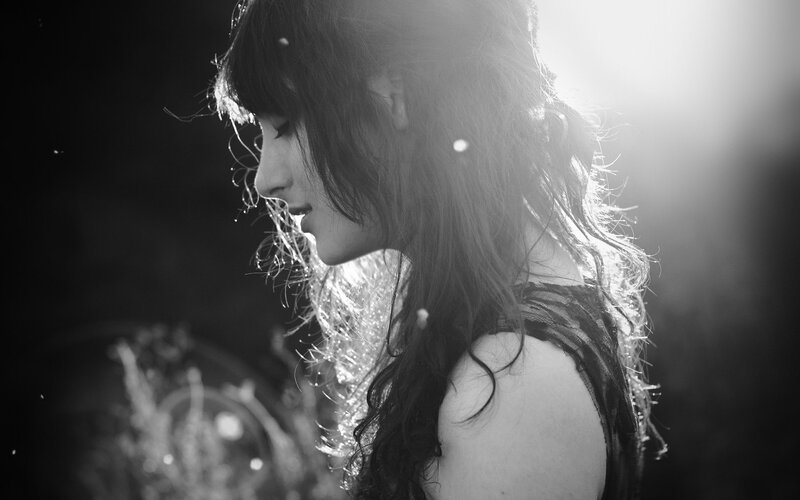 woman in profile with sunlight