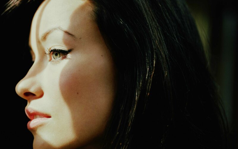 woman in profile with sunlight