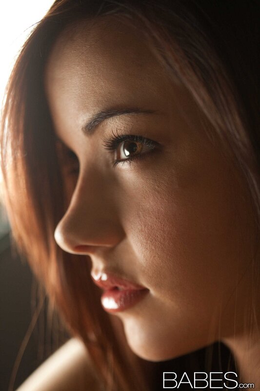 woman in profile with sunlight