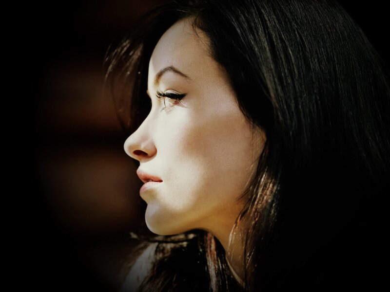 woman in profile with sunlight