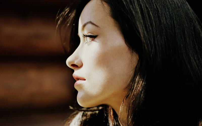 woman in profile with sunlight