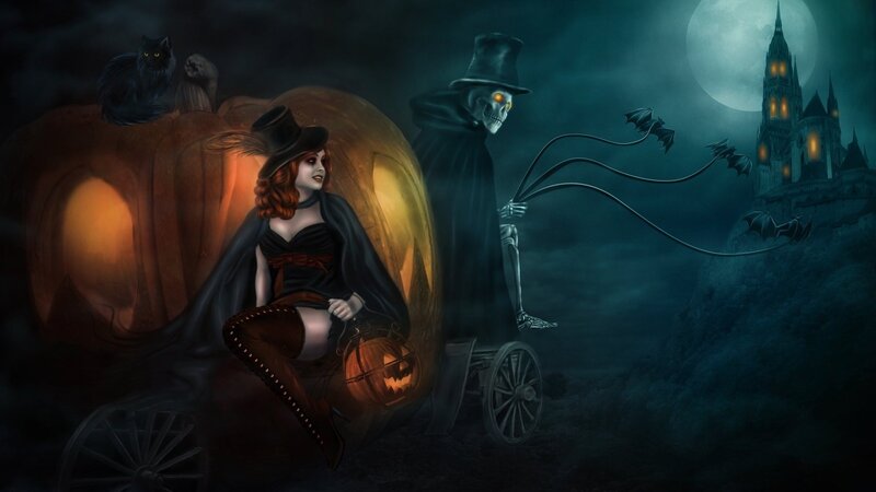 Woman in Pumpkin Carriage
