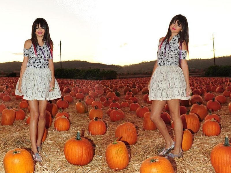 Woman in Pumpkin Patch