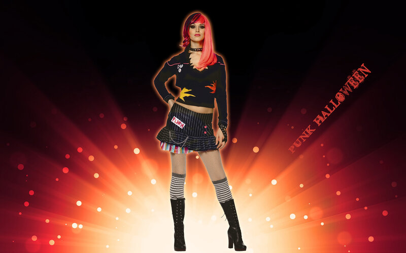 Woman in Punk Costume