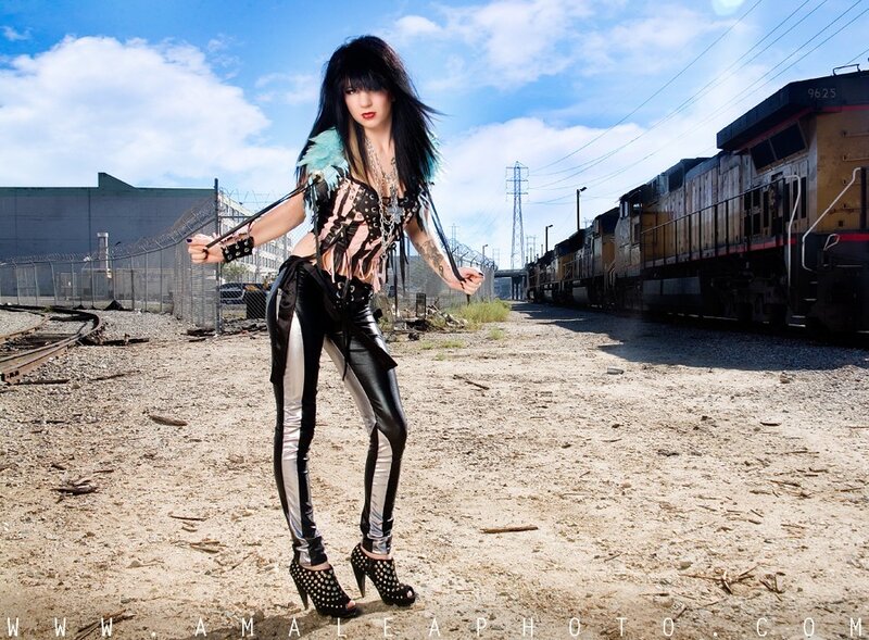 Woman in Punk Outfit — Black, Dramatic