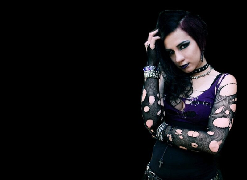 woman in punk-style clothing