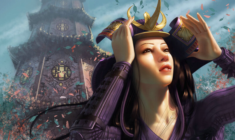 Woman in Purple Armor — Dramatic, Autumn
