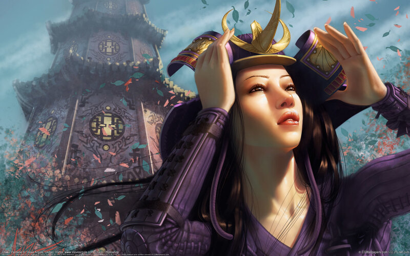 Woman in Purple Armor — Dramatic