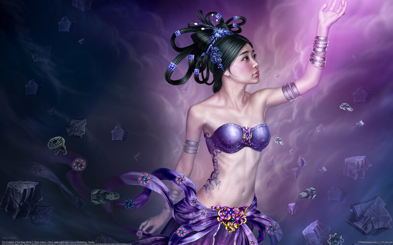 Woman in Purple Attire — Dramatic
