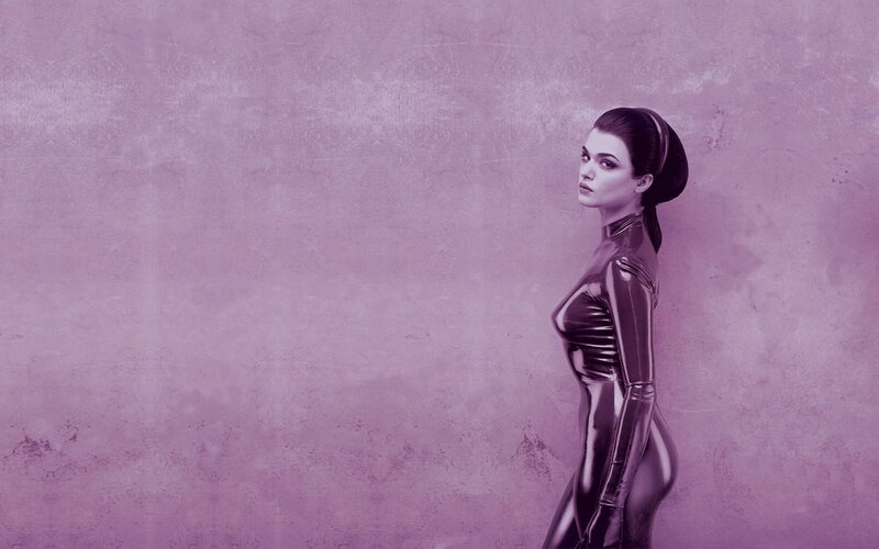 woman in purple bodysuit