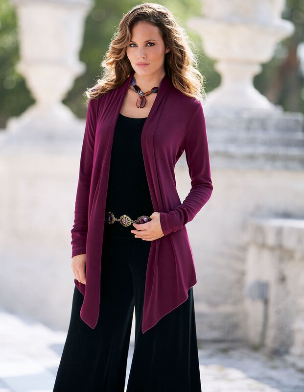 Woman in Purple Cardigan — Serene