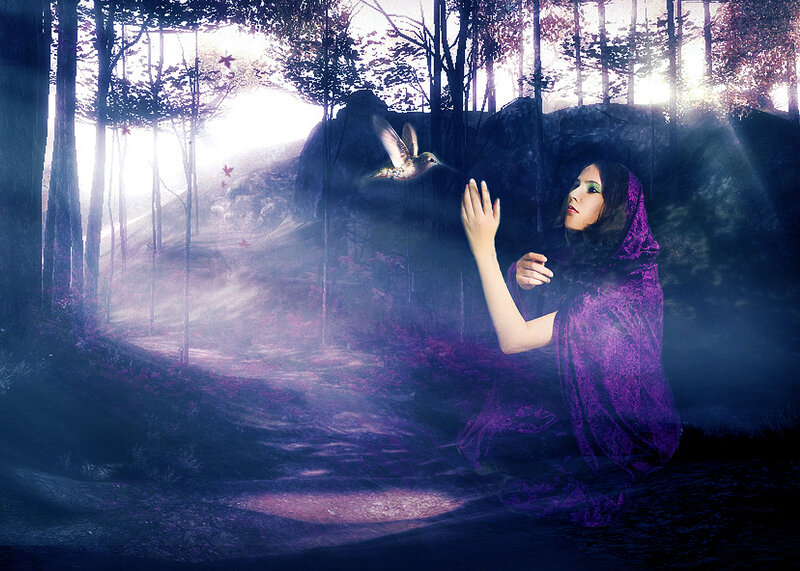 Woman in Purple Cloak — Mystical