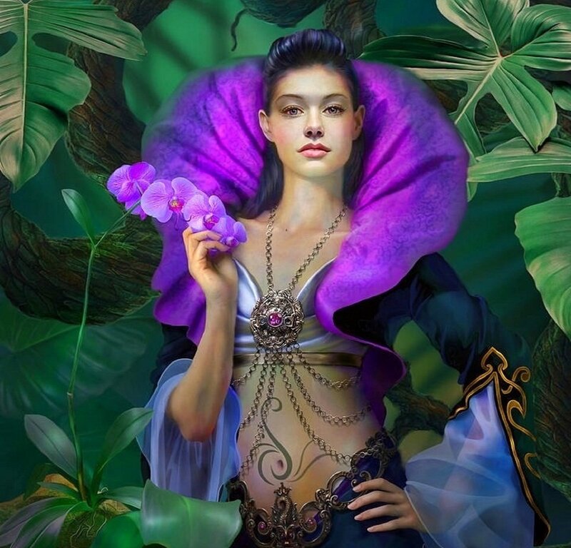 Woman in Purple Cloak — Serene