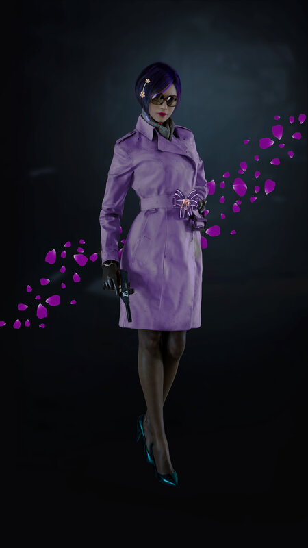 Woman in Purple Coat — Dramatic, Night, 3d Render