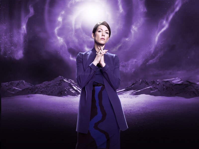 Woman in Purple Coat — Dramatic, Night