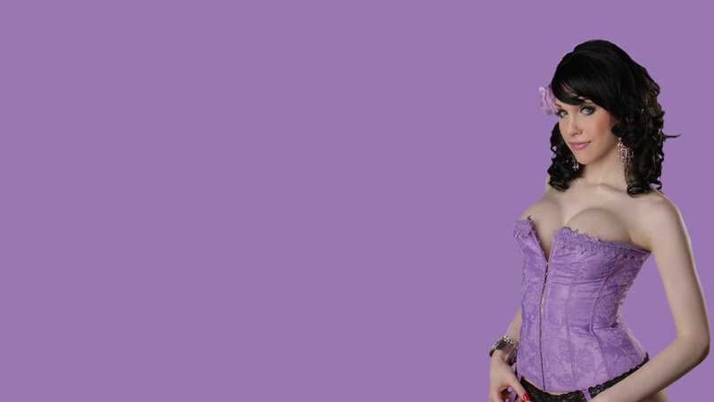 woman in purple corset