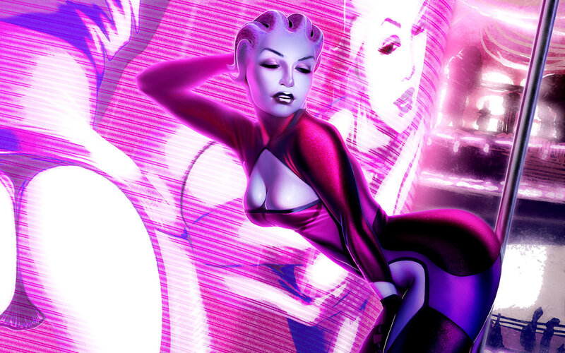 woman in purple costume