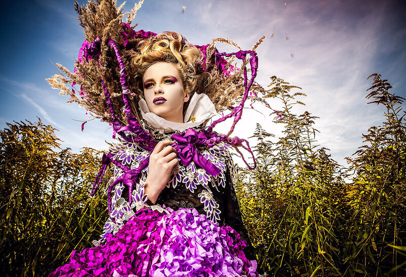 Woman in Purple Costume — Dramatic, Afternoon