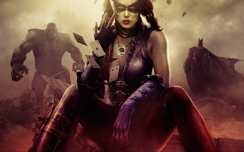 Woman in Purple Costume — Dramatic, Digital Art, Playing Cards, Batman