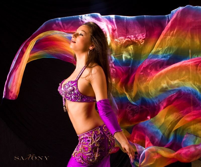 Woman in Purple Costume — Dramatic