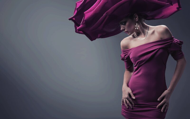 woman in purple dress