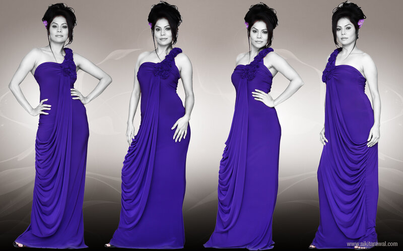 Woman in Purple Dress — Confident, Photograph, Hair Flower