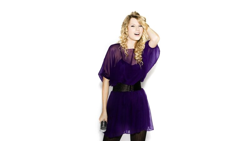 Woman in Purple Dress — Confident, Photograph, Microphone