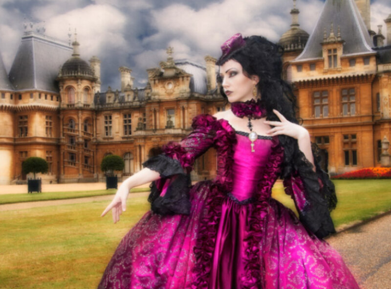 Woman in Purple Dress — Dramatic, Daytime, Photograph