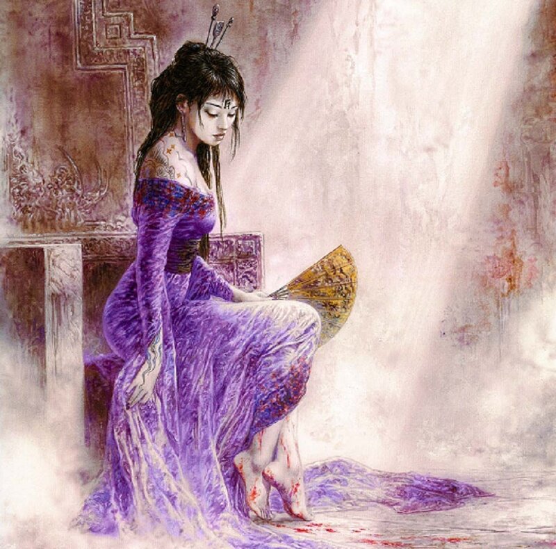 Woman in Purple Dress — Dramatic, Digital Art, Fan