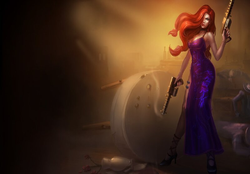 Woman in Purple Dress — Dramatic, Digital Art, Gun